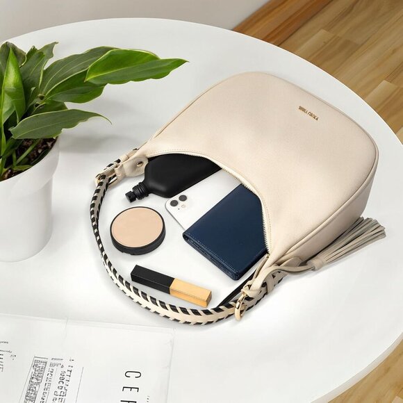 HANDBAG Hobo bag LUGGAGE BAGS & CASES,GENUINE LEATHER SHOULDER HANDBAG,LEISURE B - Picture 8 of 9